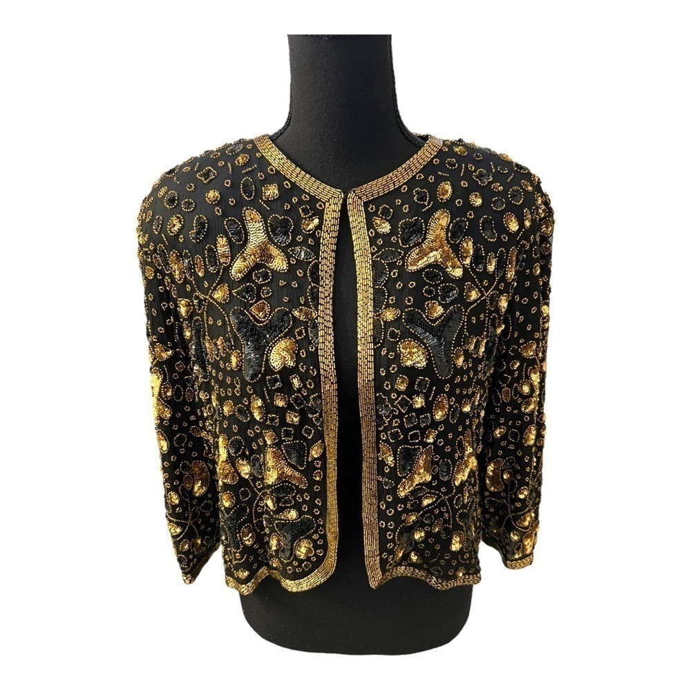 Dino Merani Vintage Silk Beaded Sequin Jacket